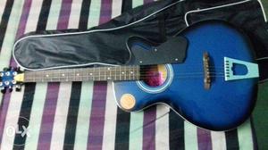 Blue Burst Cutaway Acoustic Guitar With Black Gig Bag