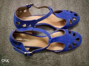 Blue heeled sandal, used only once