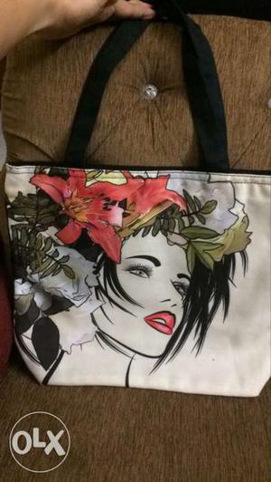 Brand New Printed Canvas Tote Bag Just For Rs