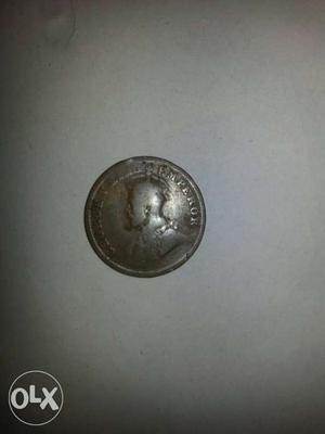 George V king Emperor coin one qarter anna india