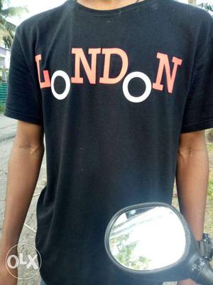 Men's Black London Print Crew-neck T-shirt