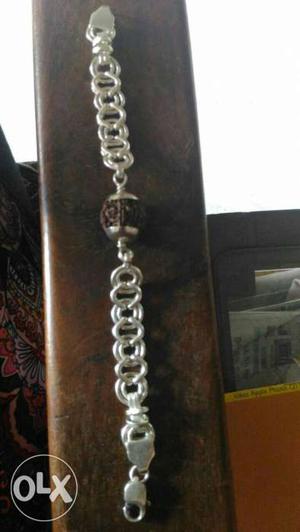 Mens Silver Bracelet with Rudrashk