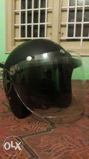 Motorcycle ERGO JET BLACK helmet neat and clean