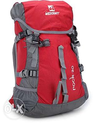 New Wildcraft Rock 30 Ltrs Grey and Red Rucksack