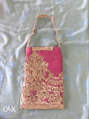 Red And Brown Floral Tote Bag