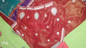 Red And White Paisley Choli