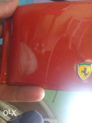 Red Ferrari Patent Leather Wallet
