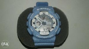 Round Blue And White Casio G-Shock Sports Watch