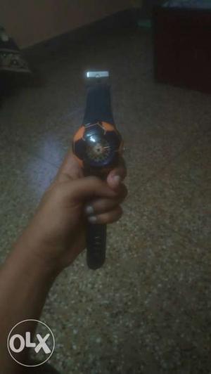 Round Blue and Orange Watch