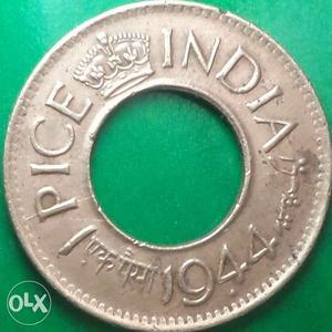 Round Bronze I pice India  Coin