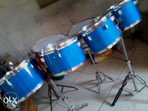 Teal And Silver Drum Set