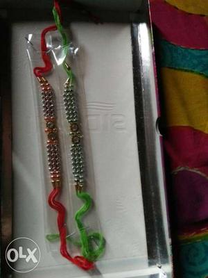 Two Red And Green Bracelets
