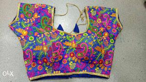 Women's Multi-colored Paisley And Floral Print Choli