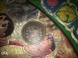 1/2 Anna Indian Coin