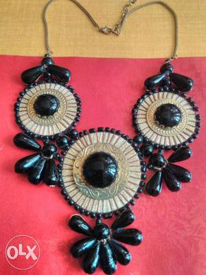 Black And Beige Necklace