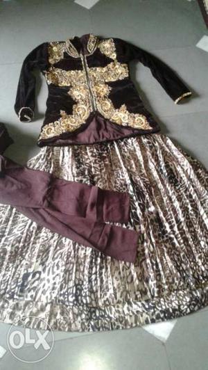 Black And Beige Traditional Dress