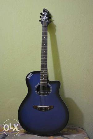 Blue And Black Single Cutaway Acoustic Guitar