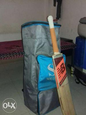 Brown And Pink New Balance Wooden Cricket Bat With Bag