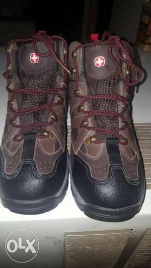 Brown-and-black Swiss Hiking Shoes