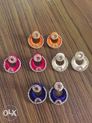 Combo Earring for sale Material silk thread Set