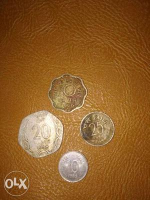 Four Old indian coins