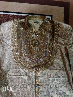 Manyavar Branded Maharaja Sherwani with Juti and