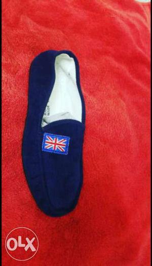 Navi blue Lofer Shoes With UK Print cloth type