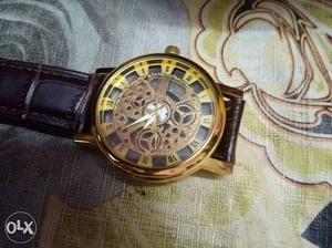 New Gold And Black Mechanical Watch