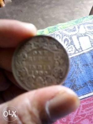 One rupee india, years , Victoria empress.
