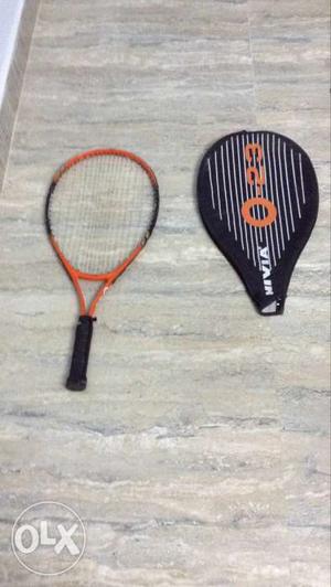 Orange And Black Nivia Tennis Racket With Case