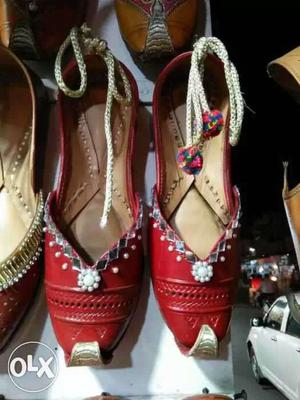 Pair Of Red Leather Shoes
