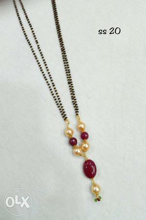 Red And Brown Pearl Pedant Necklace
