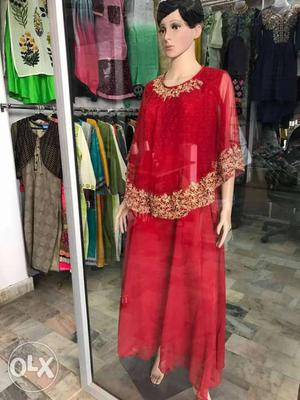 Red disiner kurti pounchu