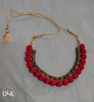 Red silk thread necklace...can be customized with