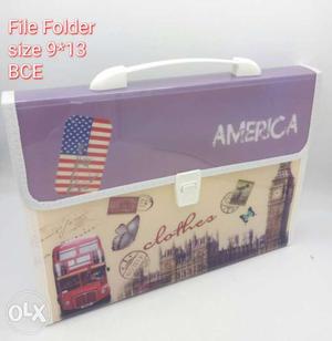 Size 9 X 13 White And Purple File Folder