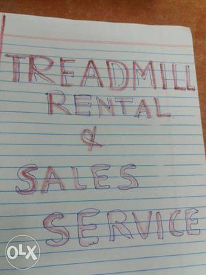 Treadmill sales,service and RENTAL