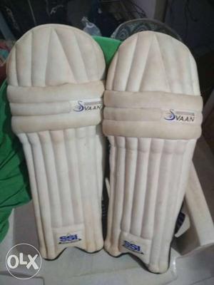Two White Svaan Cricket Pads