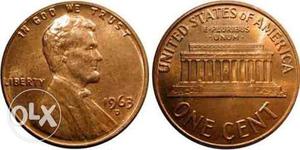 USA  one cent coin