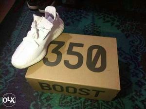 White Adidas Yeezy Boost 350 With Box