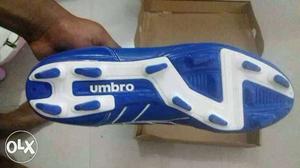 White And Blue Umbro Cleat