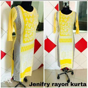 White, Yellow, And Black Traditional Dress