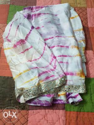 White,purple And Yellow Textile
