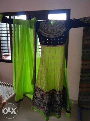 Women's Black And Green Traditional Dress