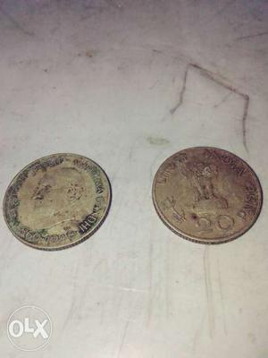 2 coins 20paise 