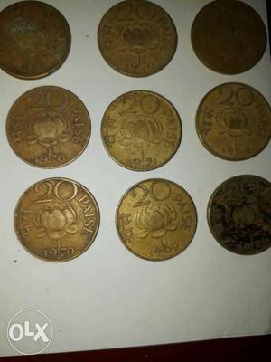 9 pic lotas 20 paise rear old coins