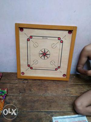 Beige And Brown Carom Board