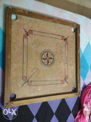 Brown Wooden Carrom