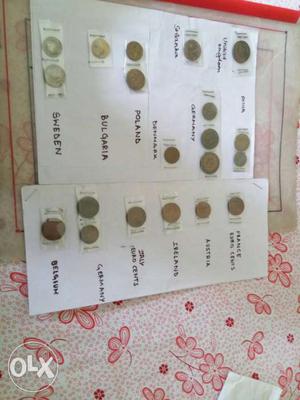 Collection of 27 foreign coins from 16 different countries