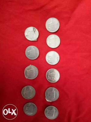Eleven 25 India Paise Coins
