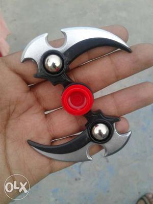 Gray And Black 2-blades Fidget Spinner
